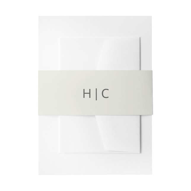 Bandeau De Faire-part Mariage couleur unie simple monogramme beige (Devant example)