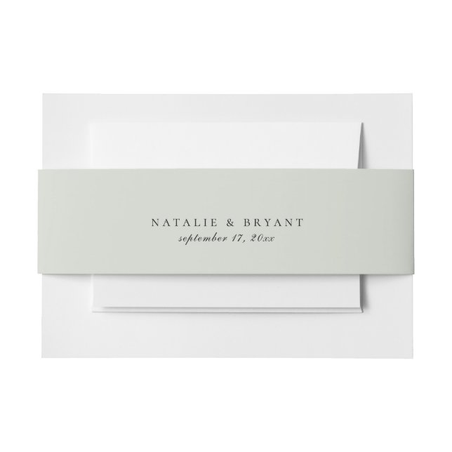 Bandeau De Faire-part Mariage couleur vert couleur argent massif (Devant Example)