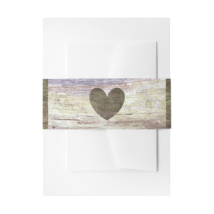 Bandeau De Faire-part Mariage Country Wood Heart