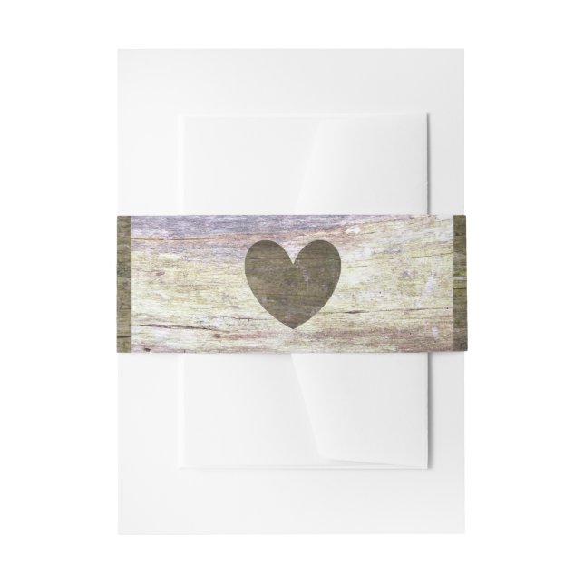 Bandeau De Faire-part Mariage Country Wood Heart (Devant example)