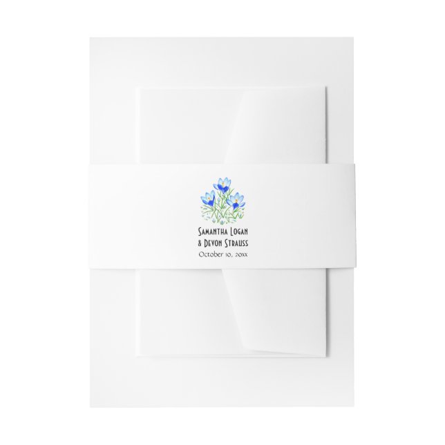 Bandeau De Faire-part Mariage Crocus Bleu (Devant example)