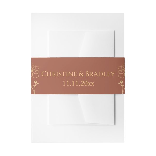 Bandeau De Faire-part Mariage cuivre et or (Devant example)