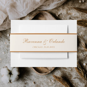 Bandeau De Faire-part Mariage Cuivre Ivoire Argent de Famille Intemporel