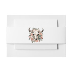 Bandeau De Faire-part Mariage d'âge du crâne floral de la vache de l'Oue