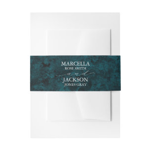 Bandeau De Faire-part Mariage d'âge turquoise et marbre