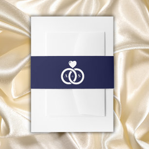Bandeau De Faire-part Mariage d'anneaux à verrouillage moderne