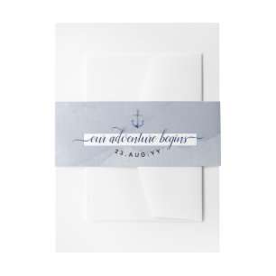 Bandeau De Faire-part Mariage d'aquarelle bleu marine