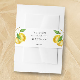 Bandeau De Faire-part Mariage d'aquarelle Citrus citron