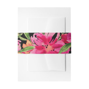 Bandeau De Faire-part Mariage d'aquarelle couleur verte Fuchsia noir