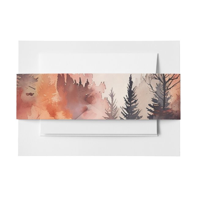 Bandeau De Faire-part Mariage d'aquarelle de feuillage d'automne de la f (Devant Example)