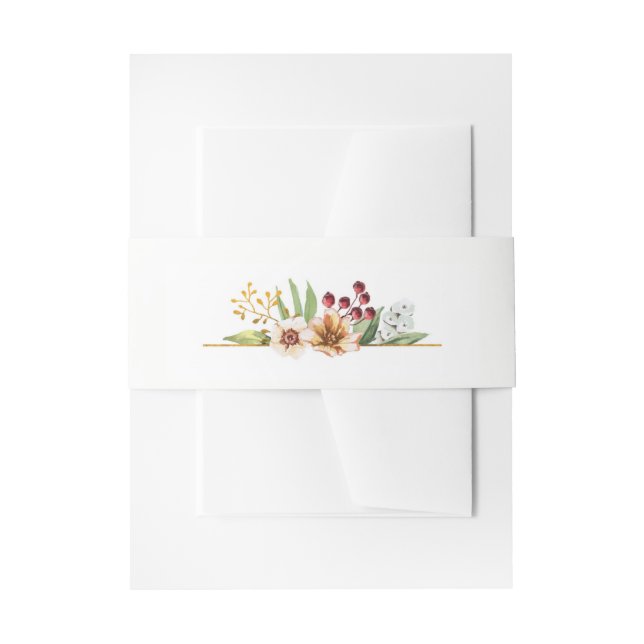 Bandeau De Faire-part Mariage d'aquarelle Fleur sauvage d'automne (Devant example)