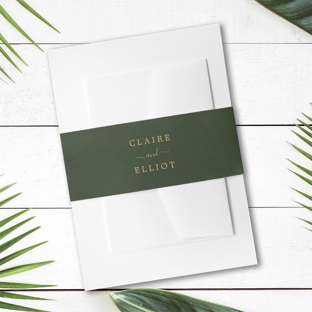 Bandeau De Faire-part Mariage d'aquarelle or et vert (Créateur téléchargé)