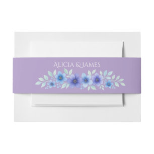 Bandeau De Faire-part Mariage d'aquarelle romantique bleu violet