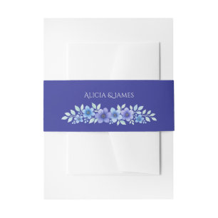 Bandeau De Faire-part Mariage d'aquarelle romantique bleu violet