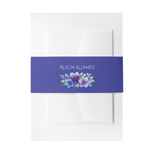 Bandeau De Faire-part Mariage d'aquarelle romantique bleu violet
