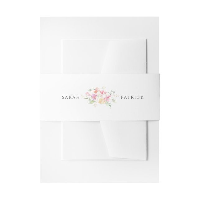 Bandeau De Faire-part Mariage d'aquarelle rose floral (Devant example)
