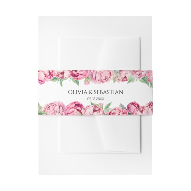 Bandeau De Faire-part Mariage d'aquarelle rose pâle (Devant example)