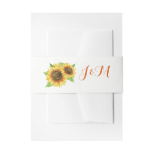 Bandeau De Faire-part Mariage d'aquarelle Sunflowers
