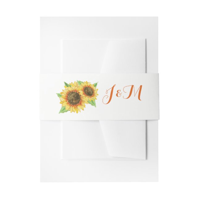 Bandeau De Faire-part Mariage d'aquarelle Sunflowers (Devant example)