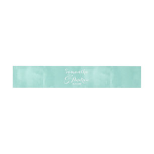 Bandeau De Faire-part Mariage d'aquarelle vert aqua moderne
