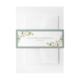 Bandeau De Faire-part Mariage d'aquarelle vert gris blanc Invitat
