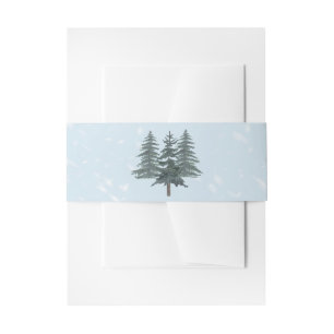 Bandeau De Faire-part Mariage d'arbres de pin à feuilles persistantes en