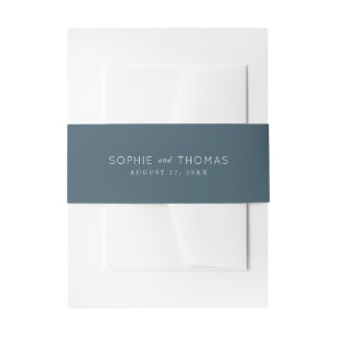 Bandeau De Faire-part Mariage d'ardoise bleue