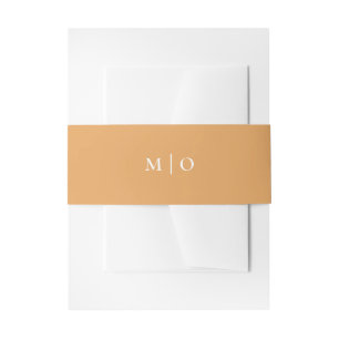 Bandeau De Faire-part Mariage d'automne à l'ocre doré   Initiales minima