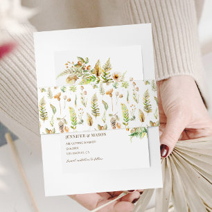 Bandeau De Faire-part Mariage de automne Feuille de l'arbre forestier d'