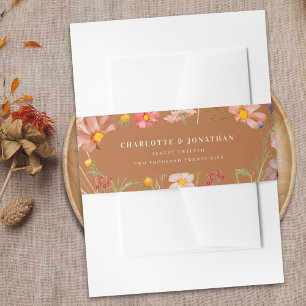 Bandeau De Faire-part Mariage de automne Floral en terre cuite