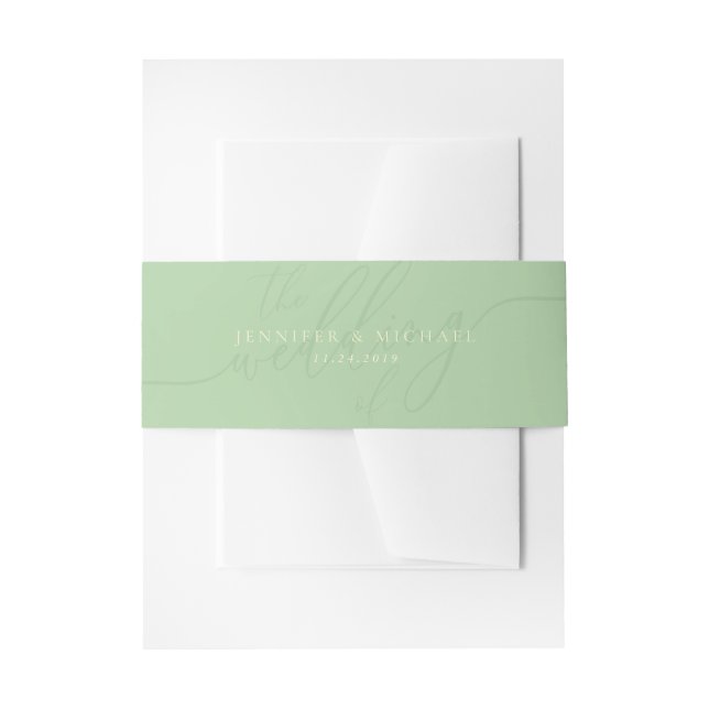 Bandeau De Faire-part Mariage de base Pistache & Crème (Devant example)