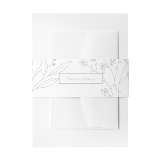 Bandeau De Faire-part Mariage de Boho Floral Corner Argent (Devant example)