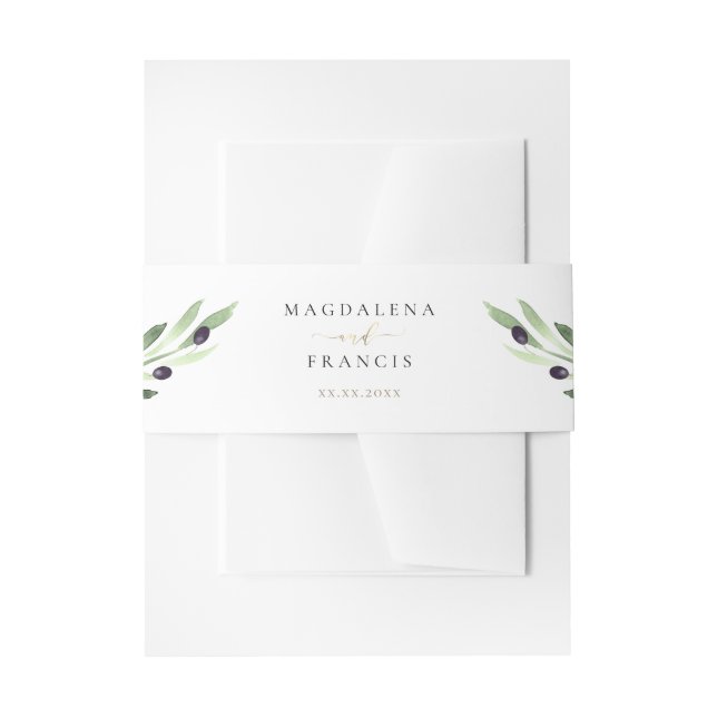 Bandeau De Faire-part mariage de branche d'olivier (Devant example)