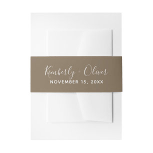 Bandeau De Faire-part Mariage de calligraphie Brown rustique