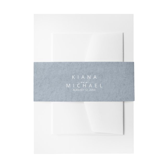 Bandeau De Faire-part Mariage de calligraphie Dusty Blue ID771 (Devant example)
