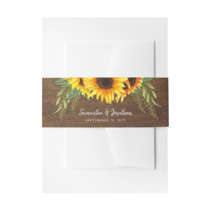 Bandeau De Faire-part Mariage de calligraphie manuscrite des tournesols