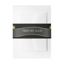 Mariage de calligraphie moderne Black and Gold Flo