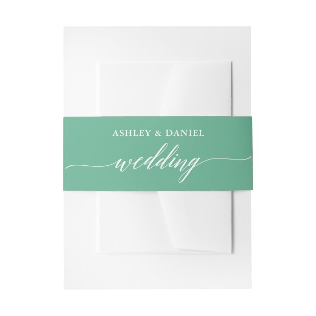 Bandeau De Faire-part Mariage de calligraphie moderne Neo Mint (Devant example)