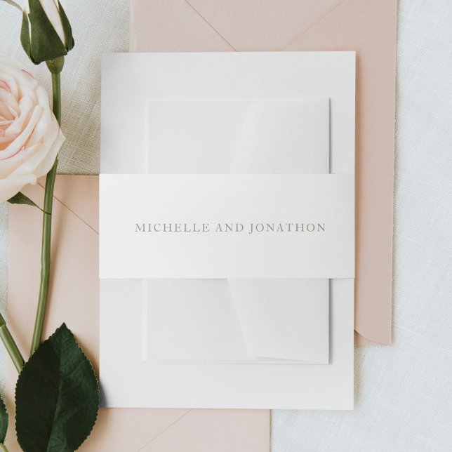 Bandeau De Faire-part Mariage de calligraphie moderne verte Sauge Blanch (Créateur téléchargé)