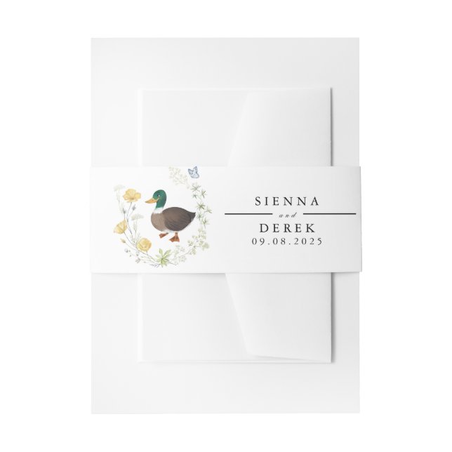 Bandeau De Faire-part Mariage de canard colvert fleur sauvage (Devant example)