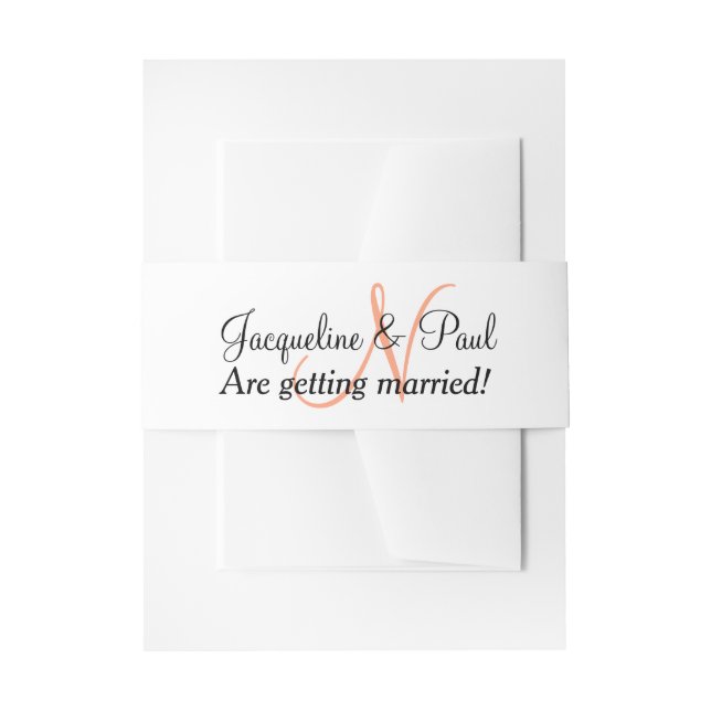 Bandeau De Faire-part Mariage de Cantaloupe Monogramme (Devant example)