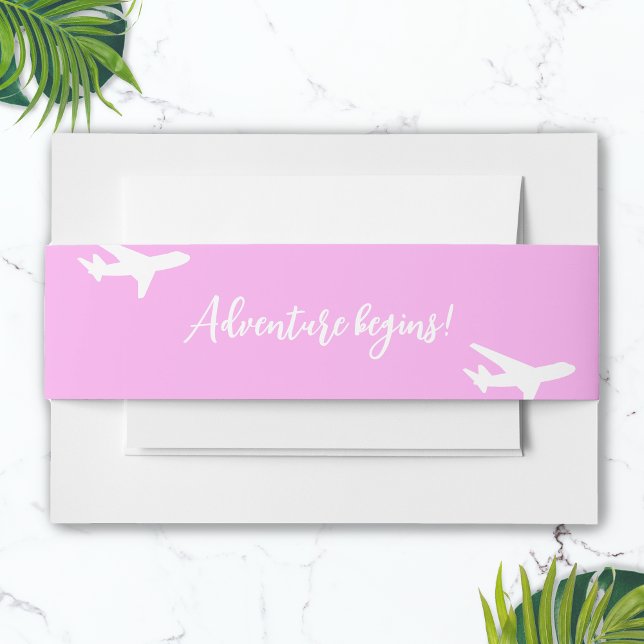 Bandeau De Faire-part Mariage de carte d'embarquement de destination (Boarding Pass Destination Wedding Envelope Band)