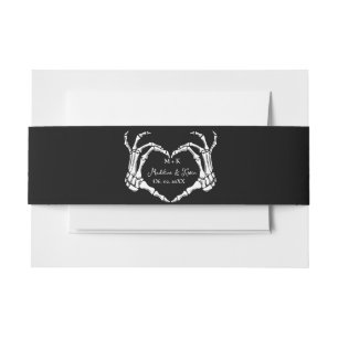 Bandeau De Faire-part Mariage de coeur du crâne gothique de Monogramme