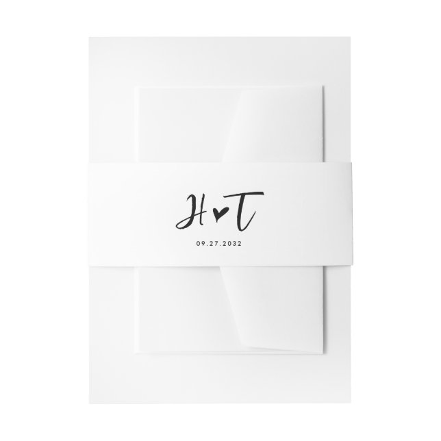 Bandeau De Faire-part Mariage de coeur Monogramme simple et chic (Devant example)