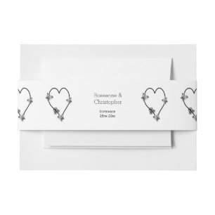 Bandeau De Faire-part Mariage de conception cardiaque du papillon noir e