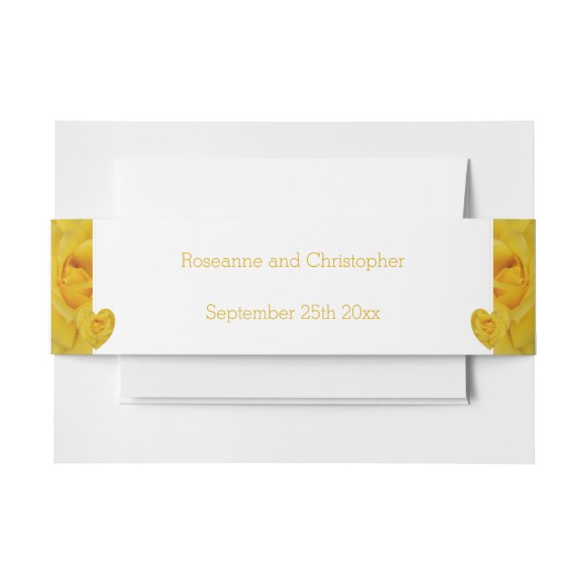 Bandeau De Faire-part Mariage de conception du coeur rose jaune (Devant Example)