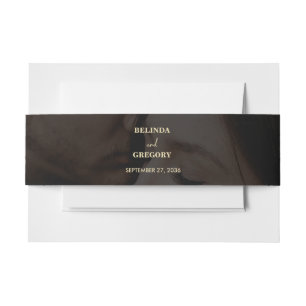 Bandeau De Faire-part Mariage de couverture photo Black Gold moderne