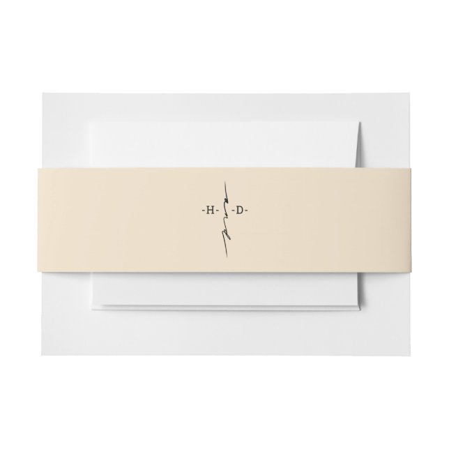 Bandeau De Faire-part Mariage de croix chic monogrammé (Devant Example)