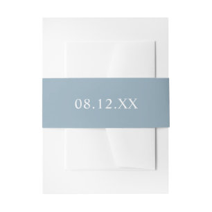 Bandeau De Faire-part Mariage de date bleu clair simple