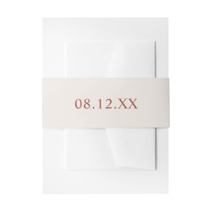Bandeau De Faire-part Mariage de date de crème simple et de terre cuite